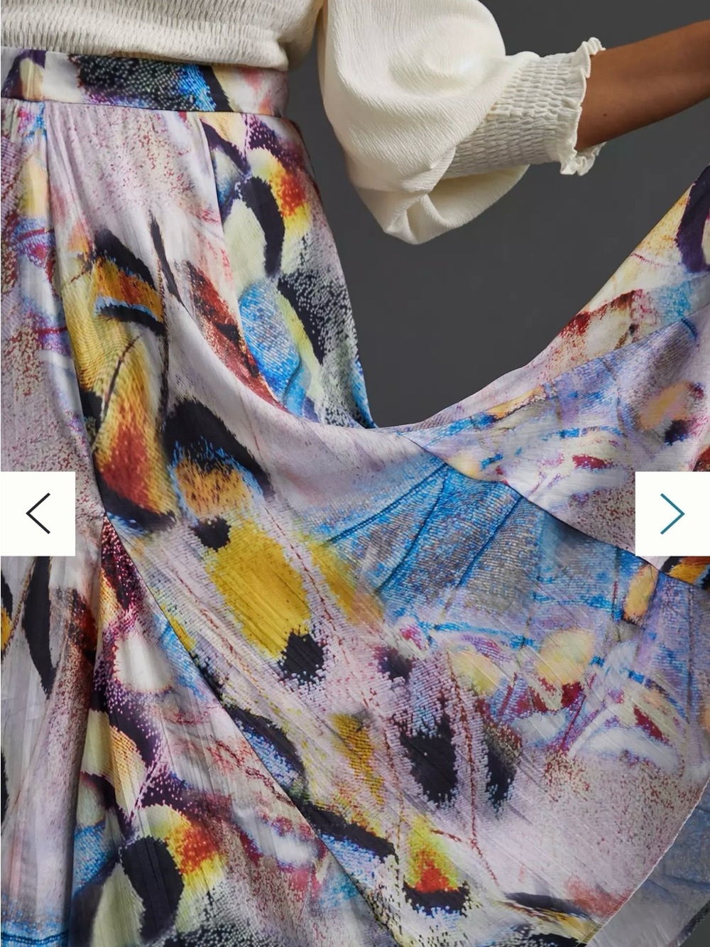 Anthropologie Women’s Midi Abstract Colorful Print Zip Skirt- Size 14 - Picture 11 of 14
